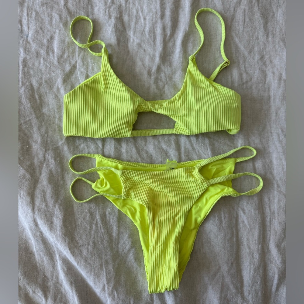 Neon Yellow Tinibikini Bikini Set Size XS